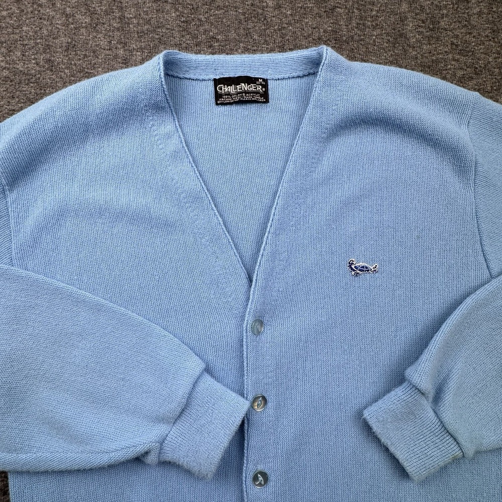 Challenger Orlon Acrylic Cardigan Mens M Grandpa Sweater Heritage Preppy Vintage
